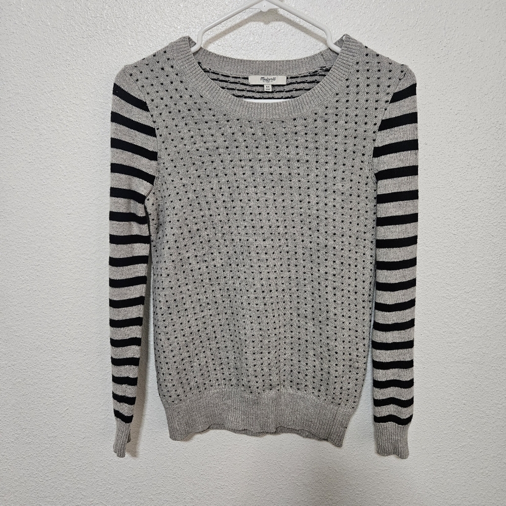 Madewell wool blend heart printed sweater size xs